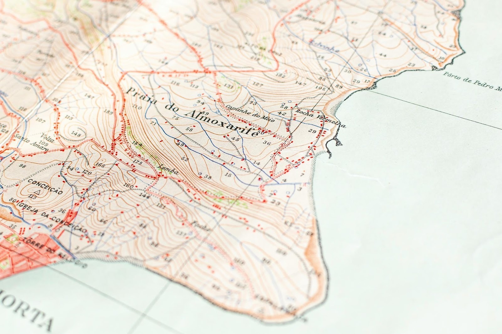 Close-up of a map representing Local SEO service areas and geographic targeting for plumbing businesses.