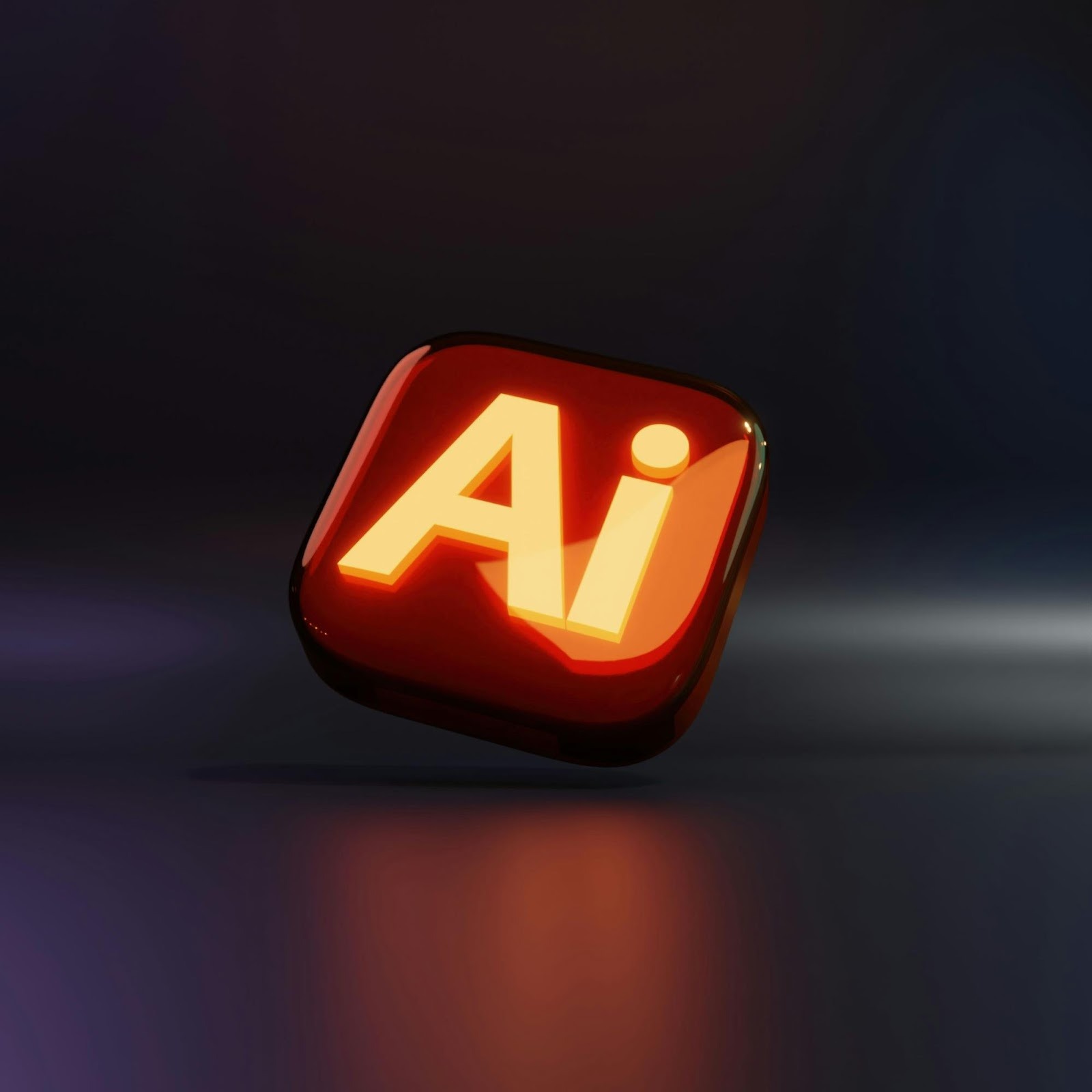 Glossy red 3D icon with the text "Ai", representing the best artificial intelligence software applications for agile marketing.